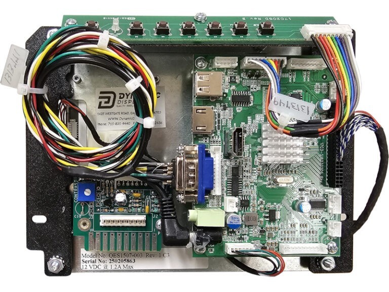 QES1507-003 6.5-in LCD the same 10-pin edgecard and 10-pin in-line header video/power connections as the old Computron 115-299 DMK8 CRT displays.